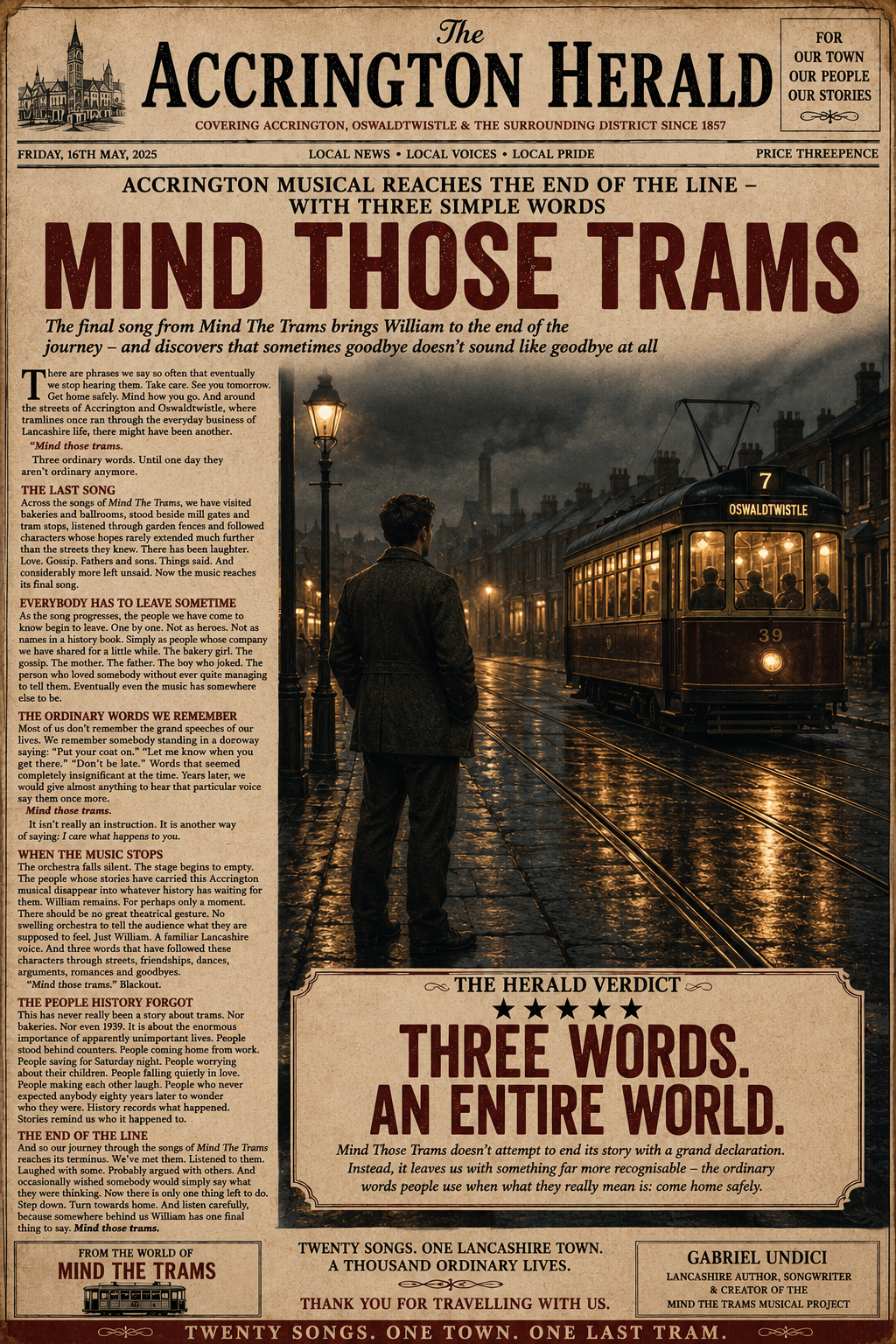 ACCRINGTON MUSICAL REACHES THE END OF THE LINE — WITH THREE SIMPLE WORDS