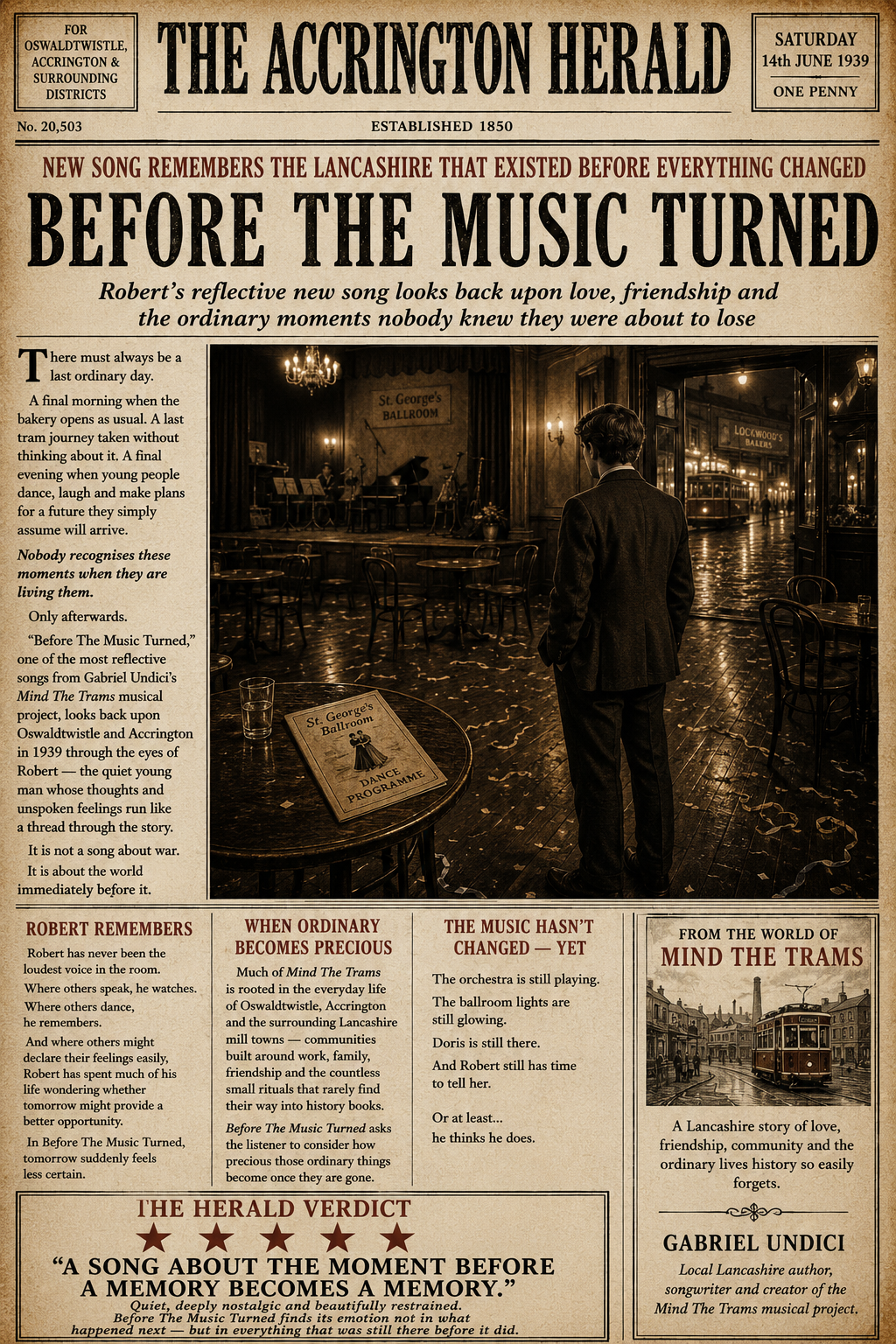NEW ACCRINGTON MUSICAL  SONG REMEMBERS THE LANCASHIRE THAT EXISTED BEFORE EVERYTHING CHANGED