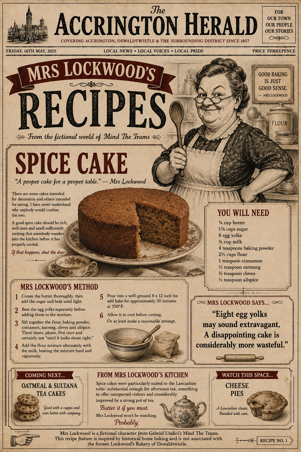 MRS LOCKWOOD’S RECIPES SPICE CAKE