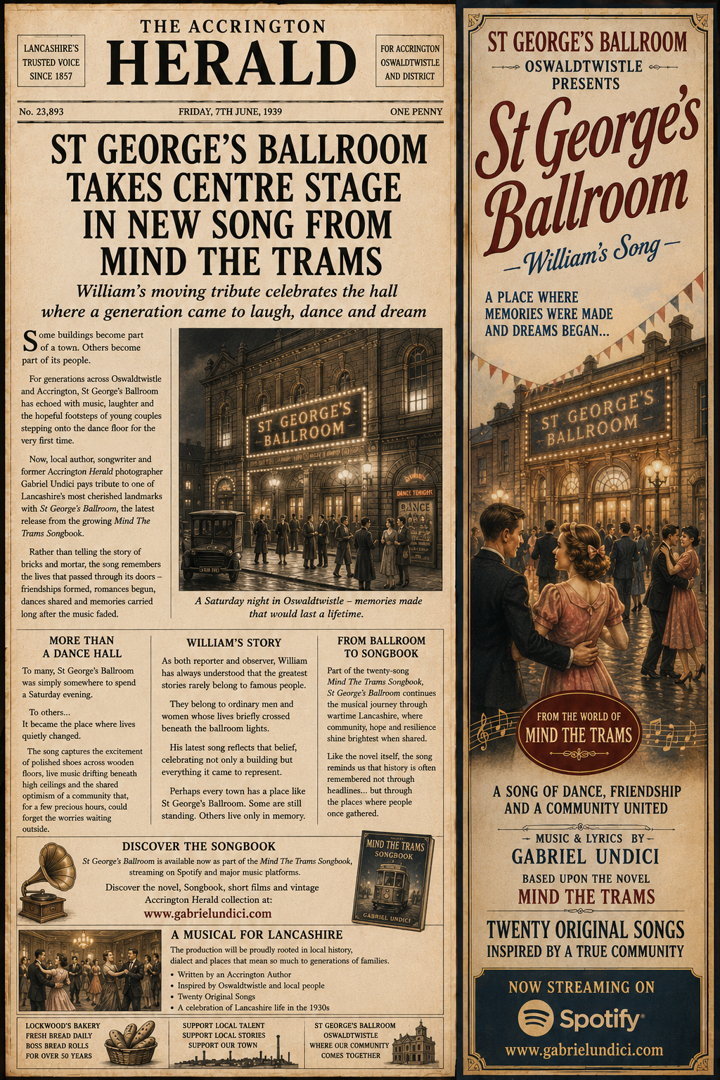 ST GEORGE’S BALLROOM TAKES CENTRE STAGE IN NEW SONG FROM MIND THE TRAMS
