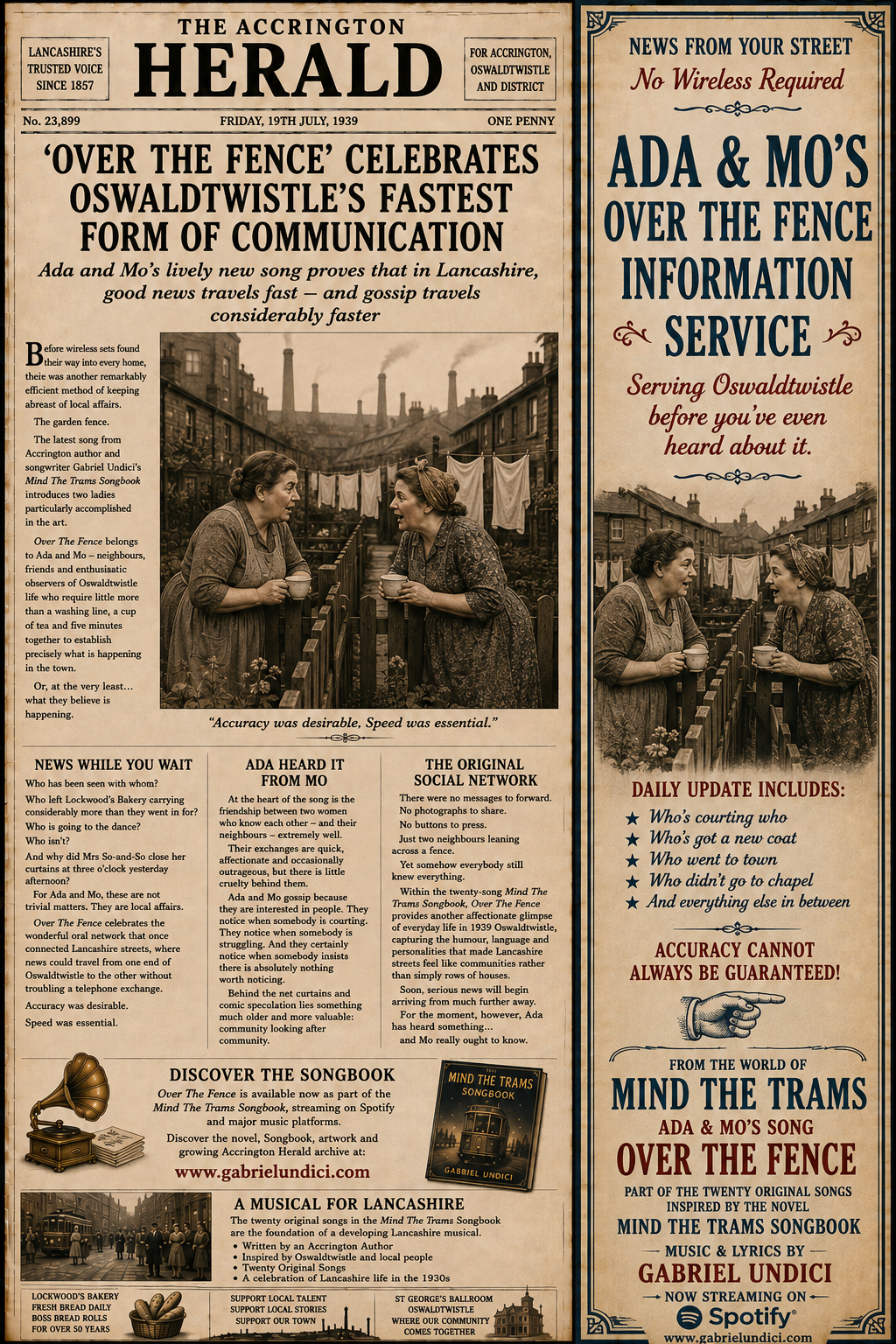 THE ACCRINGTON HERALD. ‘OVER THE FENCE’ CELEBRATES OSWALDTWISTLE’S FASTEST FORM OF COMMUNICATION