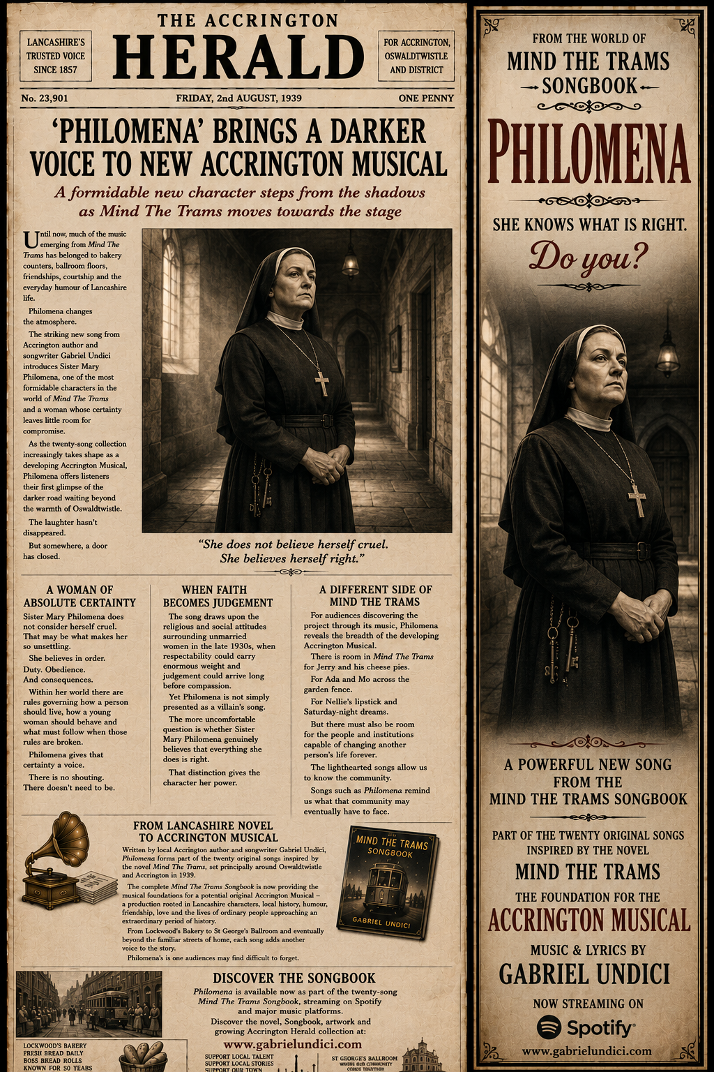 THE ACCRINGTON HERALD. ‘PHILOMENA’ BRINGS A DARKER VOICE TO NEW ACCRINGTON MUSICAL