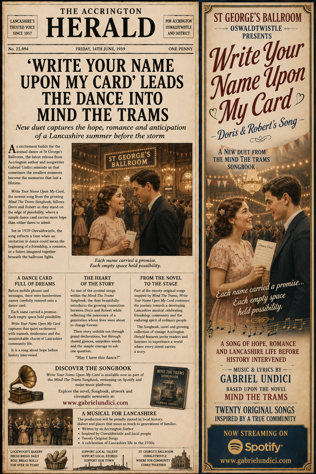 Accrington Herald ‘WRITE YOUR NAME UPON MY CARD’ LEADS THE DANCE INTO MIND THE TRAMS